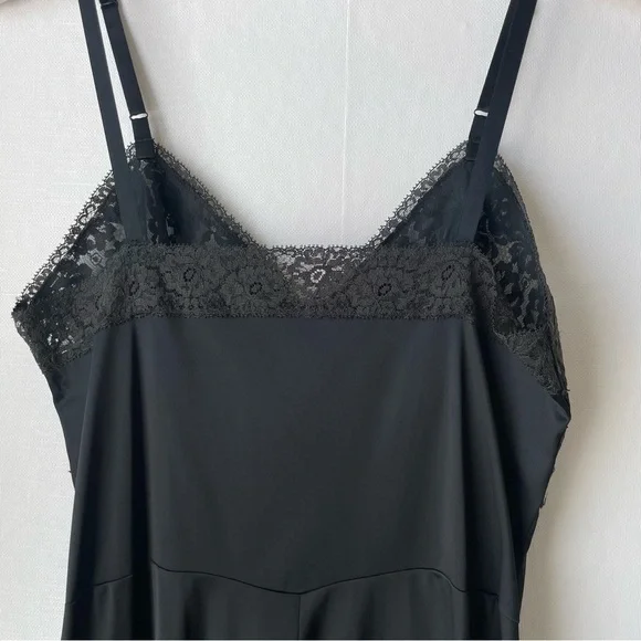 Vintage Henson Kickernick Full Dress Slip / Negligee Black + Gray Lace Size 32 - Picture 10 of 16